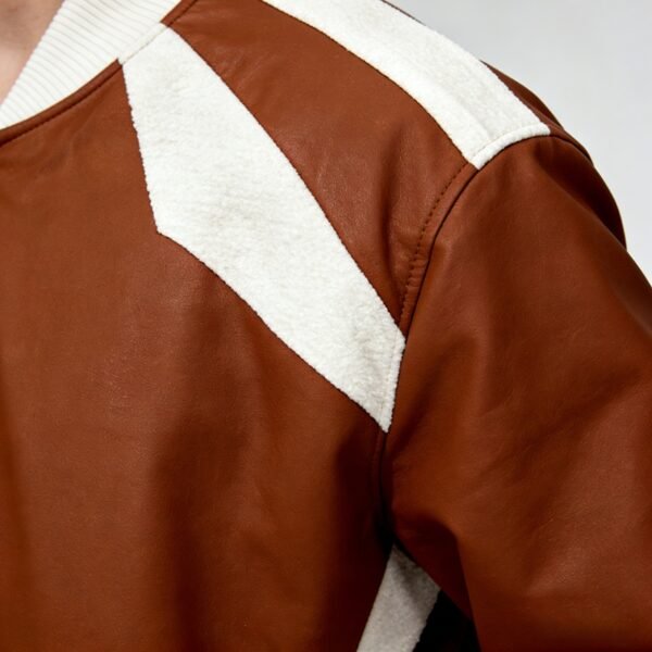 Custom Paneled Bomber Jacket with 3D Chest Embroidery - VW-29D961E8 - Style 29D961 - product detail view 3 Custom Paneled Bomber Jacket with 3D Chest Embroidery - VW-29D961E8 - Style 29D961 - product detail view 3