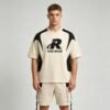 Custom Paneled Color-Block Embroidered Streetwear T-Shirt - Style 5FC835 - product detail view 6