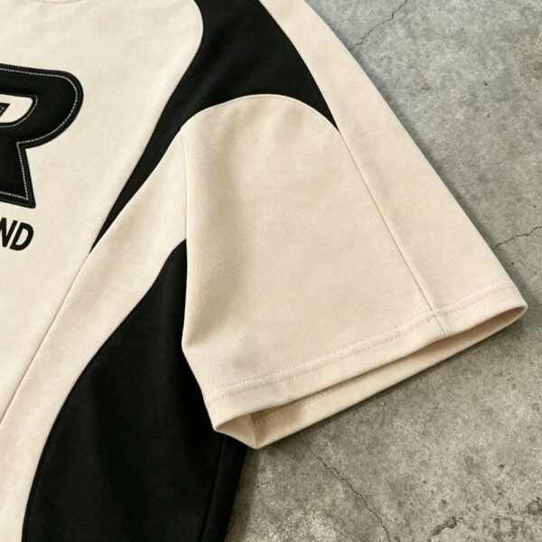 Custom Paneled Color-Block Embroidered Streetwear T-Shirt - Style 5FC835 - product detail view 9