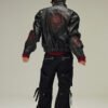Custom Paneled Dark Vintage Leather-Reference Jacket - Style CB1A22 - product detail view 2