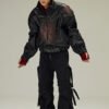 Custom Paneled Dark Vintage Leather-Reference Jacket - Style CB1A22 - product detail view 5