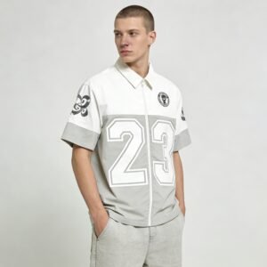 Custom Paneled Number Zip-Up Short-Sleeve Hoodie - Style 6ADF94