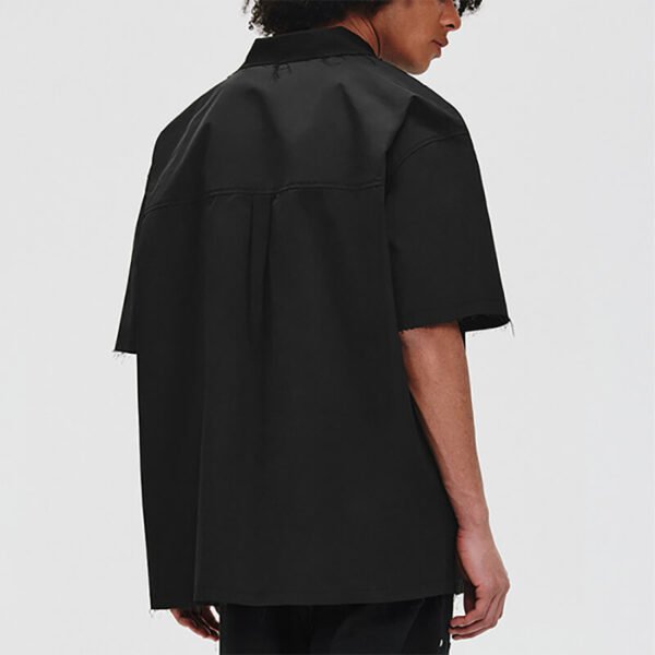 Custom Panelled Oversized Short-Sleeve Shirt - Style FFDDC5 - product detail view 4