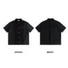 Custom Panelled Oversized Short-Sleeve Shirt - Style FFDDC5 - product detail view 6