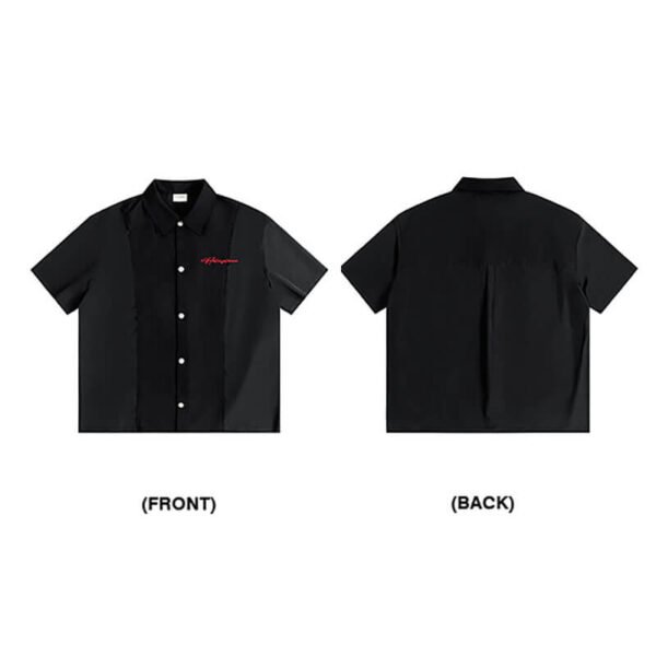 Custom Panelled Oversized Short-Sleeve Shirt - Style FFDDC5 - product detail view 6