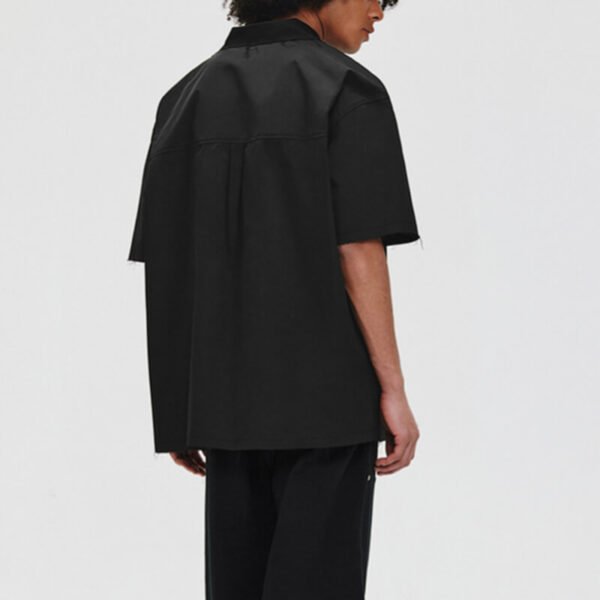 Custom Panelled Oversized Short-Sleeve Shirt - Style FFDDC5 - product detail view 8