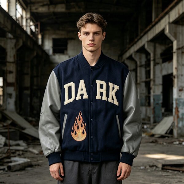 Custom Patch-Spliced Varsity Jacket | VW-DA03 - Style DA036A - product detail view 3 Custom Patch-Spliced Varsity Jacket | VW-DA03 - Style DA036A - product detail view 3