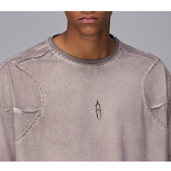 Custom Washed Patchwork Boxy Streetwear T-Shirt | VWT-D067 - Style D06783 - product detail view 7