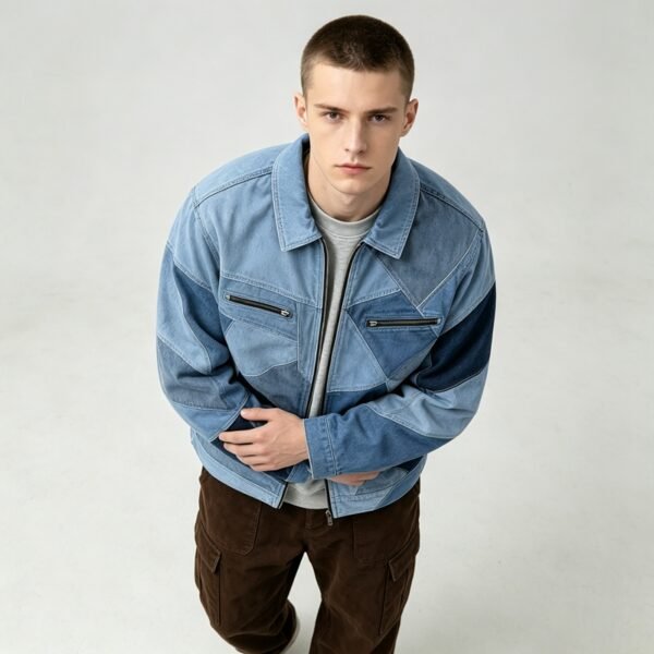 Custom Multi-Tone Patchwork Canvas Jacket - Style 50C86D - product detail view 7 Custom Multi-Tone Patchwork Canvas Jacket - Style 50C86D - product detail view 7