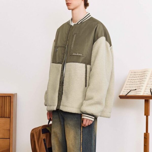 Custom Patchwork Fleece Bomber Jacket | VW-6CF80 - Style 6CF80D - product detail view 4 Custom Patchwork Fleece Bomber Jacket | VW-6CF80 - Style 6CF80D - product detail view 4