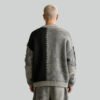 Custom Patchwork Frayed Panel Knit Sweater - Style EB4E19 - product detail view 6 Custom Patchwork Frayed Panel Knit Sweater - Style EB4E19 - product detail view 6