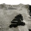 Custom Patchwork Frayed Panel Knit Sweater - Style EB4E19 - product detail view 10 Custom Patchwork Frayed Panel Knit Sweater - Style EB4E19 - product detail view 10
