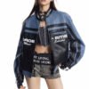 Custom Patchwork Racing-Inspired Leather Jacket - Style 2259E2 - product detail view 3