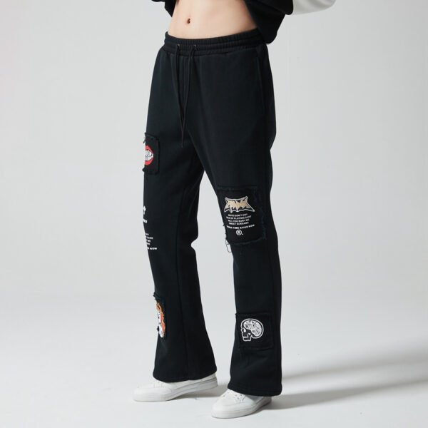 Custom Patchwork Micro Flare Knit Pants - 77E3 - Style 77E3AD - product detail view 5 Custom Patchwork Micro Flare Knit Pants - 77E3 - Style 77E3AD - product detail view 5