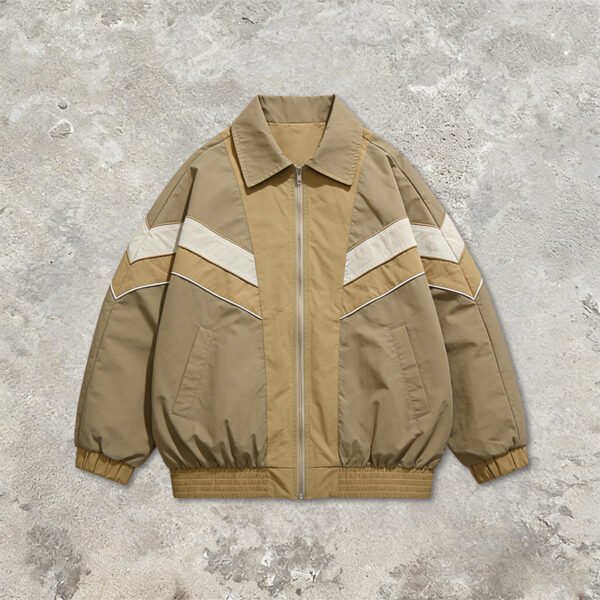 Custom Patchwork Collar Nylon Jacket | VW-16BF9 - Style 16BF9C - product detail view 2 Custom Patchwork Collar Nylon Jacket | VW-16BF9 - Style 16BF9C - product detail view 2