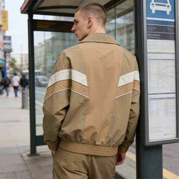 Custom Patchwork Collar Nylon Jacket | VW-16BF9 - Style 16BF9C - product detail view 6 Custom Patchwork Collar Nylon Jacket | VW-16BF9 - Style 16BF9C - product detail view 6