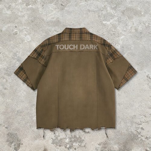 Custom Frayed Patchwork Short-Sleeve Shirt | VW-84EB - Style 84EBE9 Custom Frayed Patchwork Short-Sleeve Shirt | VW-84EB - Style 84EBE9