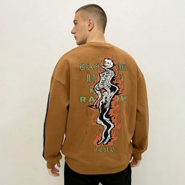 Custom Patchwork Skeleton Graphic Crewneck Sweatshirt - Style FA7636 - product detail view 2