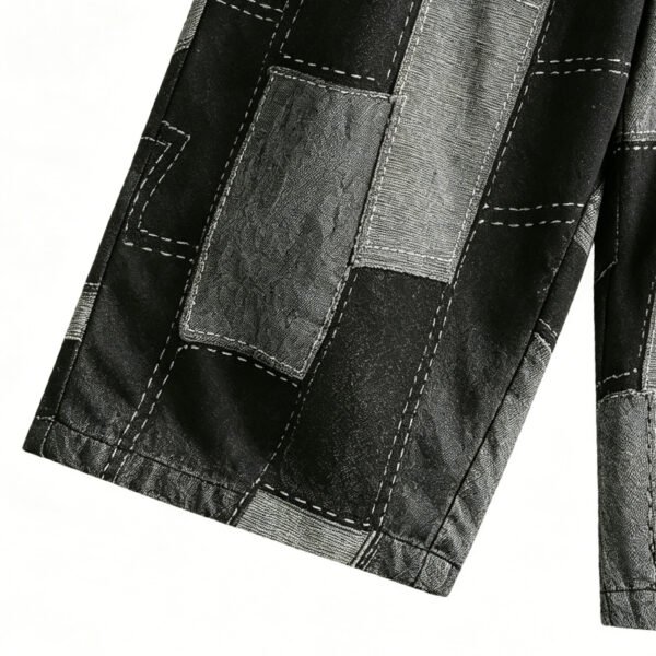 Custom Patchwork Wide-Leg Denim Shorts - Style 052FD9 - product detail view 5