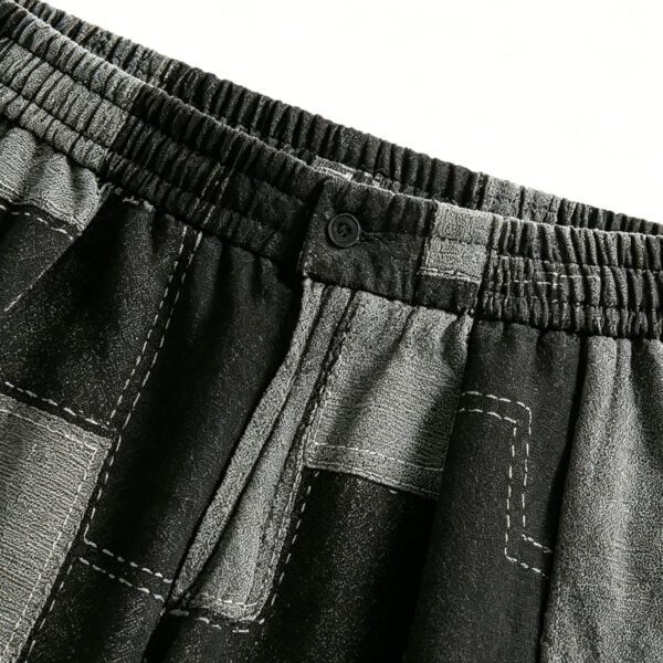 Custom Patchwork Wide-Leg Denim Shorts - Style 052FD9 - product detail view 6