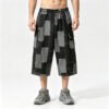 Custom Patchwork Wide-Leg Denim Shorts - Style 052FD9 - product detail view 8