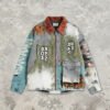 Custom Washed Spray Patchwork Workwear Jacket - Style 6E67F3 - product detail view 2 Custom Washed Spray Patchwork Workwear Jacket - Style 6E67F3 - product detail view 2