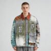 Custom Washed Spray Patchwork Workwear Jacket - Style 6E67F3 - product detail view 7 Custom Washed Spray Patchwork Workwear Jacket - Style 6E67F3 - product detail view 7