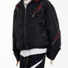 Custom Patchwork Zip Short Padded Coat - Style 6369E9 - product detail view 2