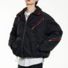 Custom Patchwork Zip Short Padded Coat - Style 6369E9 - product detail view 4