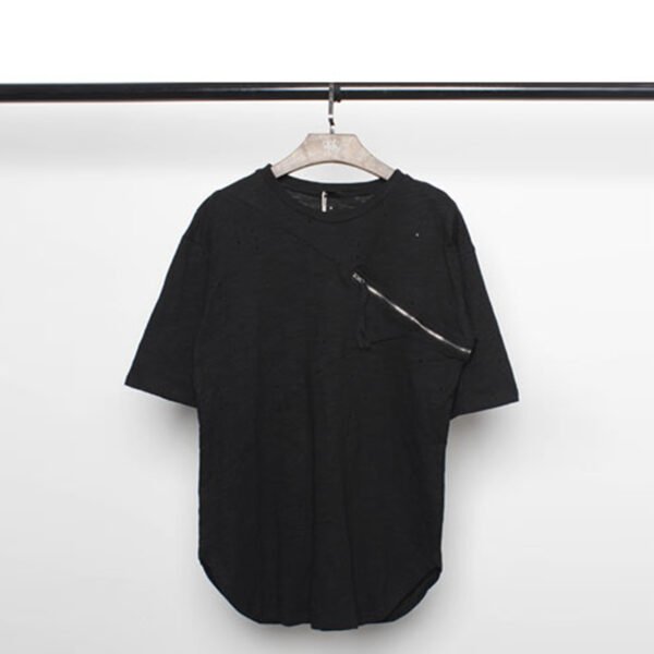 Custom Slim Fit Patchwork Zipper T-Shirt - FA993A2F - Style FA993A - product detail view 4 Custom Slim Fit Patchwork Zipper T-Shirt - FA993A2F - Style FA993A - product detail view 4
