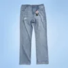 Custom Patterned Blue Straight Denim Jeans - Style 7B1A09 - product detail view 2 Custom Patterned Blue Straight Denim Jeans - Style 7B1A09 - product detail view 2