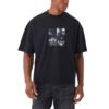Black oversized t-shirt with a four-panel photo graphic