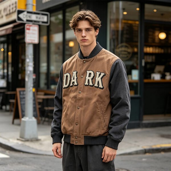 Custom Two-Tone Pile-Surface Varsity Jacket - Style DA9376 - product detail view 2