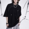 Custom Black Pinch-Pleat Accent T-Shirt - Style CDBB46 - product detail view 3