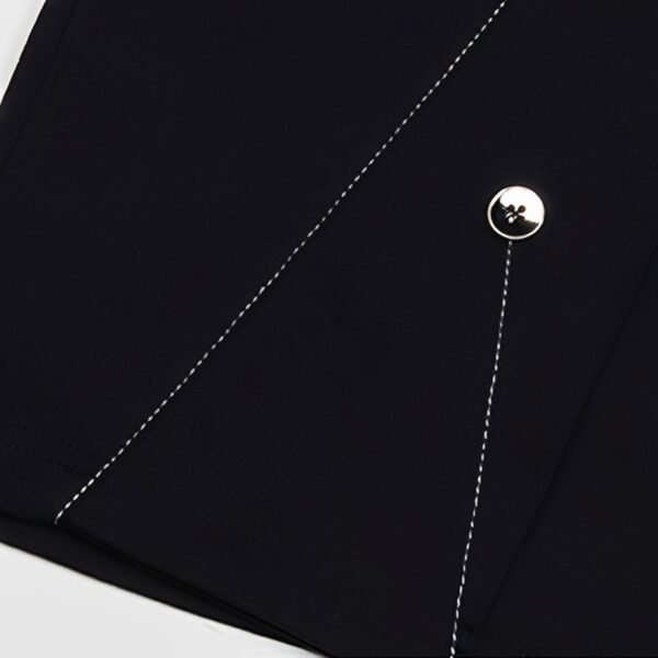 Custom Black Pinch-Pleat Accent T-Shirt - Style CDBB46 - product detail view 7
