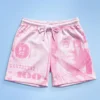 Custom Pink Graphic Mesh Drawstring Shorts - Style 89151B