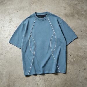 Custom Oversized Piped Panel Streetwear T-Shirt - Style 031106
