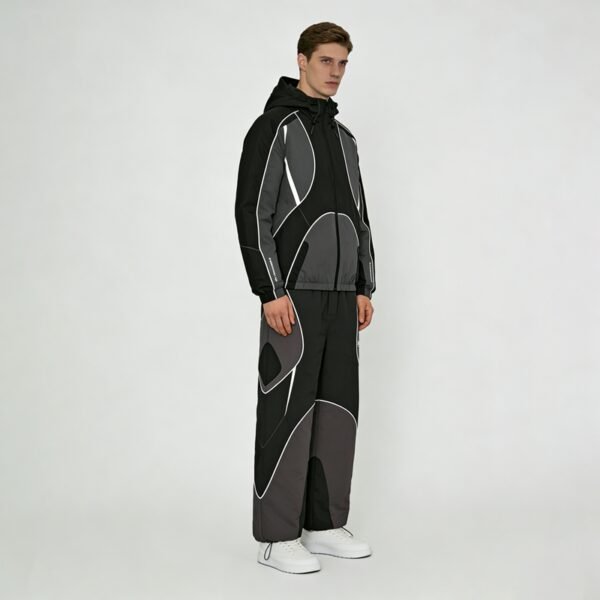 Custom Piped Color-Block Track Jacket and Pant Set | - Style 93044F - product detail view 3