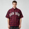 Custom Plaid Applique Boxy Short-Sleeve Shirt - Style BF46D2 - product detail view 3 Custom Plaid Applique Boxy Short-Sleeve Shirt - Style BF46D2 - product detail view 3