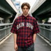 Custom Plaid Applique Boxy Short-Sleeve Shirt - Style BF46D2 - product detail view 6 Custom Plaid Applique Boxy Short-Sleeve Shirt - Style BF46D2 - product detail view 6