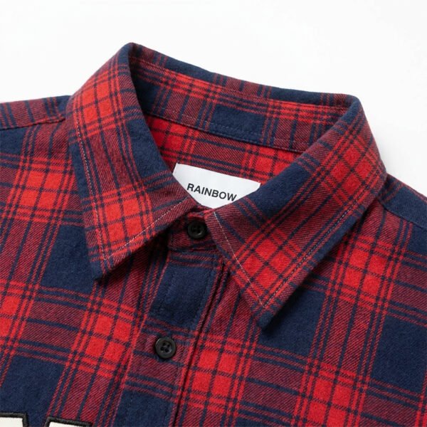 Custom Plaid Applique Boxy Short-Sleeve Shirt - Style BF46D2 - product detail view 7 Custom Plaid Applique Boxy Short-Sleeve Shirt - Style BF46D2 - product detail view 7