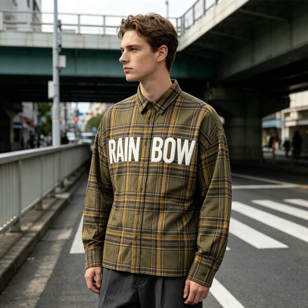Custom Plaid Applique Long-Sleeve Shirt - Style 7AA4FE - product detail view 6