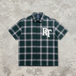 Custom Plaid Applique Short-Sleeve Woven Shirt | VW-8608872 - Style 1018A7