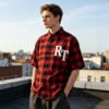 Custom Plaid Color-Block Streetwear Shorts - Style B5B353 - product detail view 8
