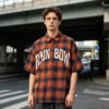 Custom Short Sleeve Plaid Crack Print Shirt - Style 37C594 - product detail view 7