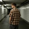 Custom Brown Plaid Dual-Pocket Short-Sleeve Shirt | VW-00784 - Style 00784D - product detail view 4 Custom Brown Plaid Dual-Pocket Short-Sleeve Shirt | VW-00784 - Style 00784D - product detail view 4