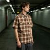 Custom Brown Plaid Dual-Pocket Short-Sleeve Shirt | VW-00784 - Style 00784D - product detail view 5 Custom Brown Plaid Dual-Pocket Short-Sleeve Shirt | VW-00784 - Style 00784D - product detail view 5