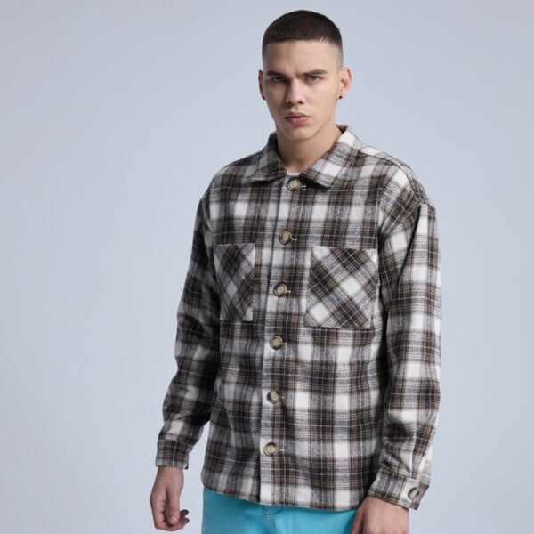 Custom Plaid Long-Sleeve Overshirt | VW-34E3E632 - Style 34E3E6 - product detail view 3 Custom Plaid Long-Sleeve Overshirt | VW-34E3E632 - Style 34E3E6 - product detail view 3