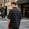 Custom Black Plaid Oversized Shorts - Style 288507 - product detail view 3 Custom Black Plaid Oversized Shorts - Style 288507 - product detail view 3