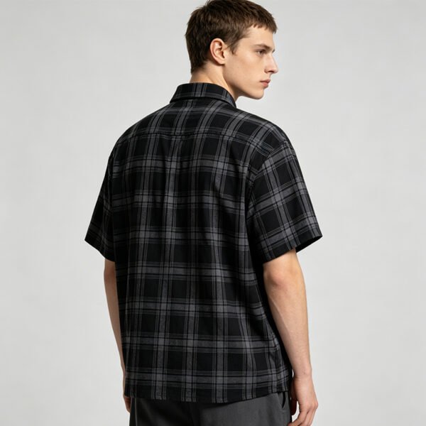 Custom Black Plaid Oversized Shorts - Style 288507 - product detail view 6 Custom Black Plaid Oversized Shorts - Style 288507 - product detail view 6